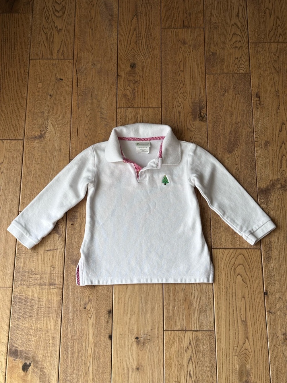 Zuccini Kids Christmas Tree Long Sleeve Polo Shirt size 4T